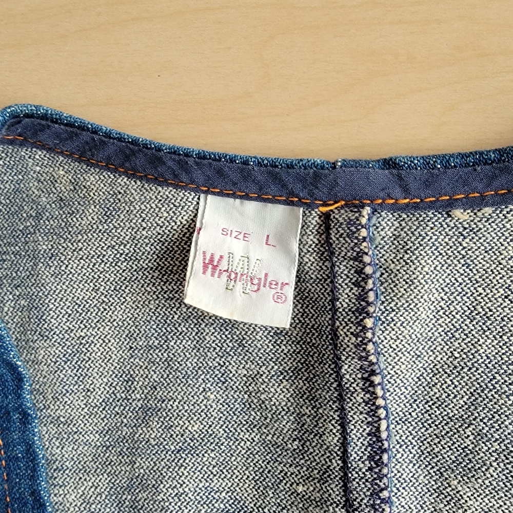 Wrangler Blue Denim Vest Large - Picture 2 of 4